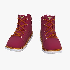 3D model Red Leather Boots