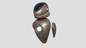 3D Flying Robot 05 Destroyed Rust - Character SciFi Design