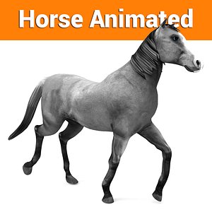 gray horse animated