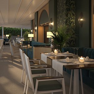 interior scene restaurant 3D model