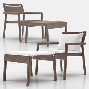Niche Lounge and Ottoman from Janus et Cie