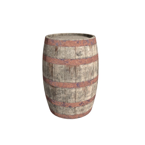3D barrel wooden wood