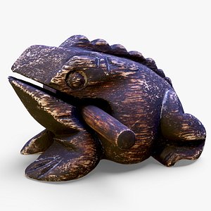 3D Wooden frog model