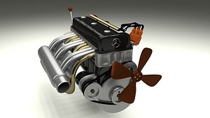 3d model mercedes 300sl engine