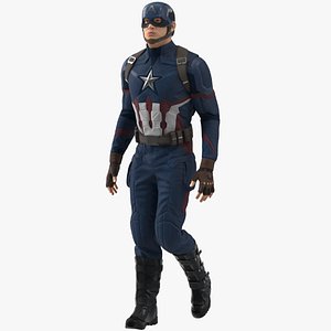 Character Captain America Rigged for Cinema 4D model