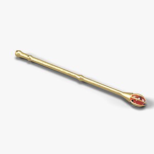 Royal Scepter with Ruby Crown and Gold Prongs - Fantasy King Prop