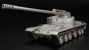 3D Object 327 Puck self-propelled artillery high-poly rigged model