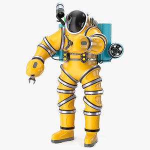 3D Submersible Exosuit Yellow Rigged for Cinema 4D model