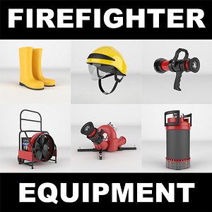 3d firefighter realistic model