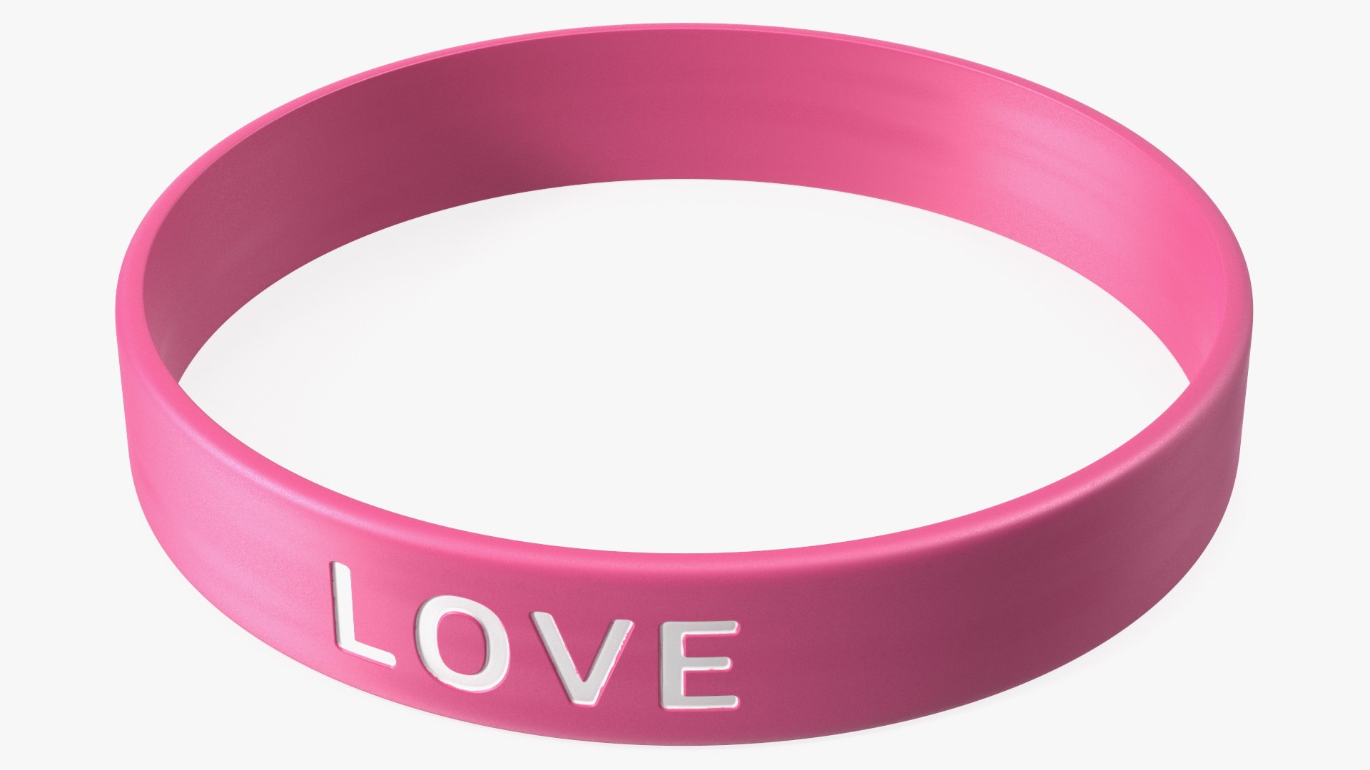 Love Silicone Wristband 3D model preview