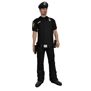 rigged police officer 3d model