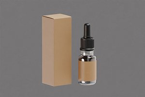 3D Serum Bottle with packaging box