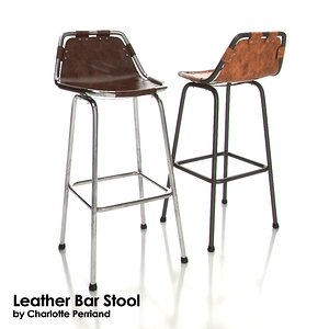 Charlotte Perriand Leather Bar Stool