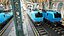 Locomotive moderne bleue gréée pour Maya
