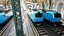 Locomotive moderne bleue gréée pour Maya