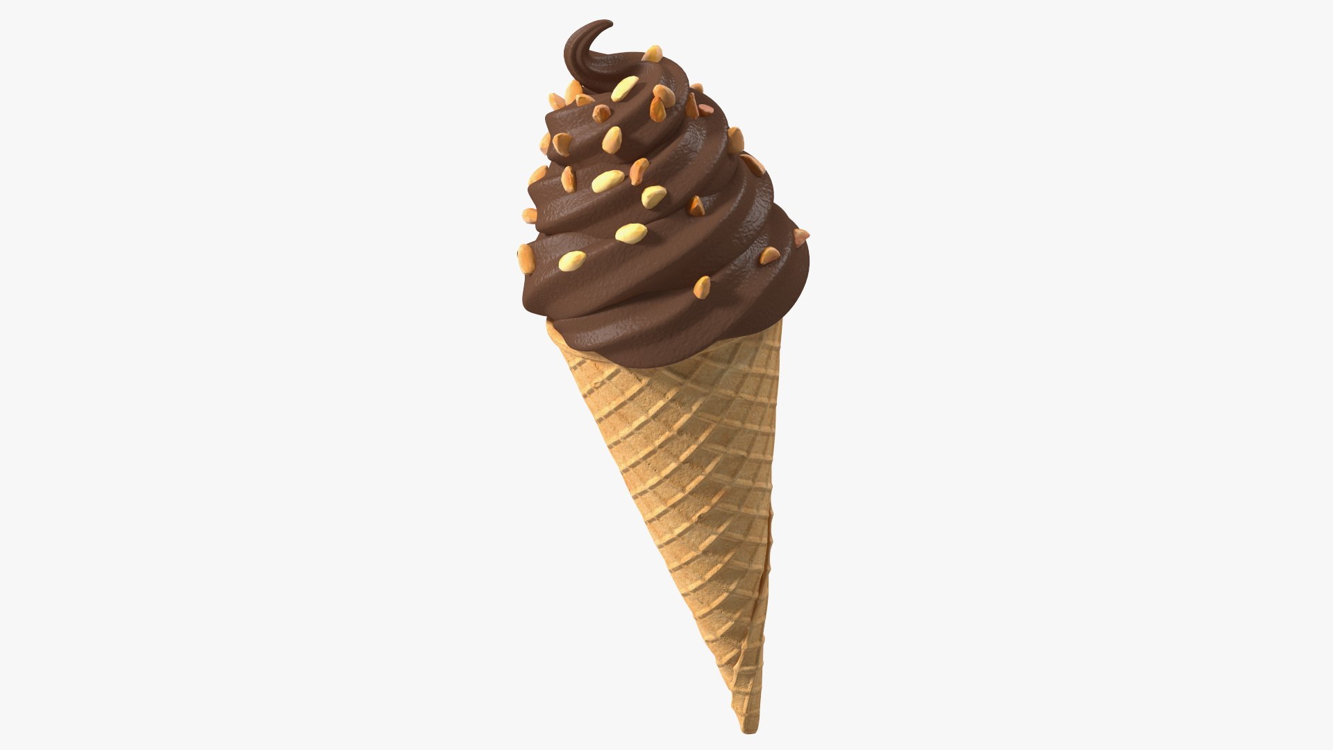 Chocolate Ice Cream With Nuts 3D model preview