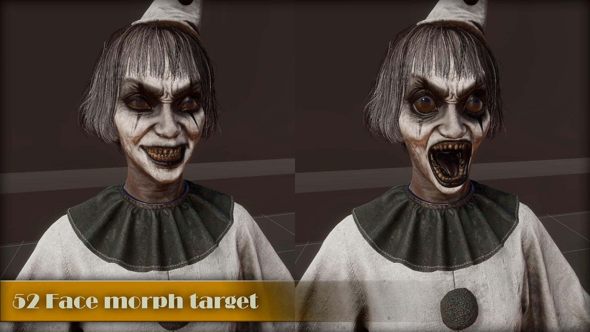 3D Cursed Clowns model https://p.turbosquid.com/ts-thumb/lG/LgQOnH/9a/dark_pierrot_unity2/jpg/1771189659/1920x1080/fit_q87/15a9878412343090446336e13249690e83d73eeb/dark_pierrot_unity2.jpg