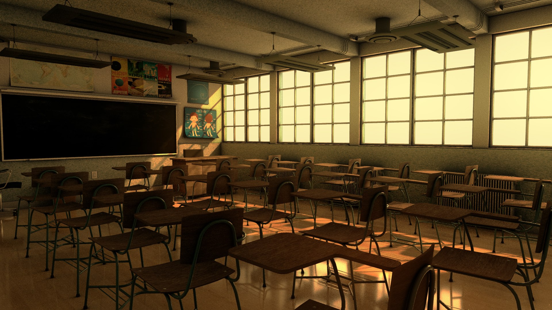 anime-classroom - 3D model by kjll3rvn [4477e6d] - Sketchfab
