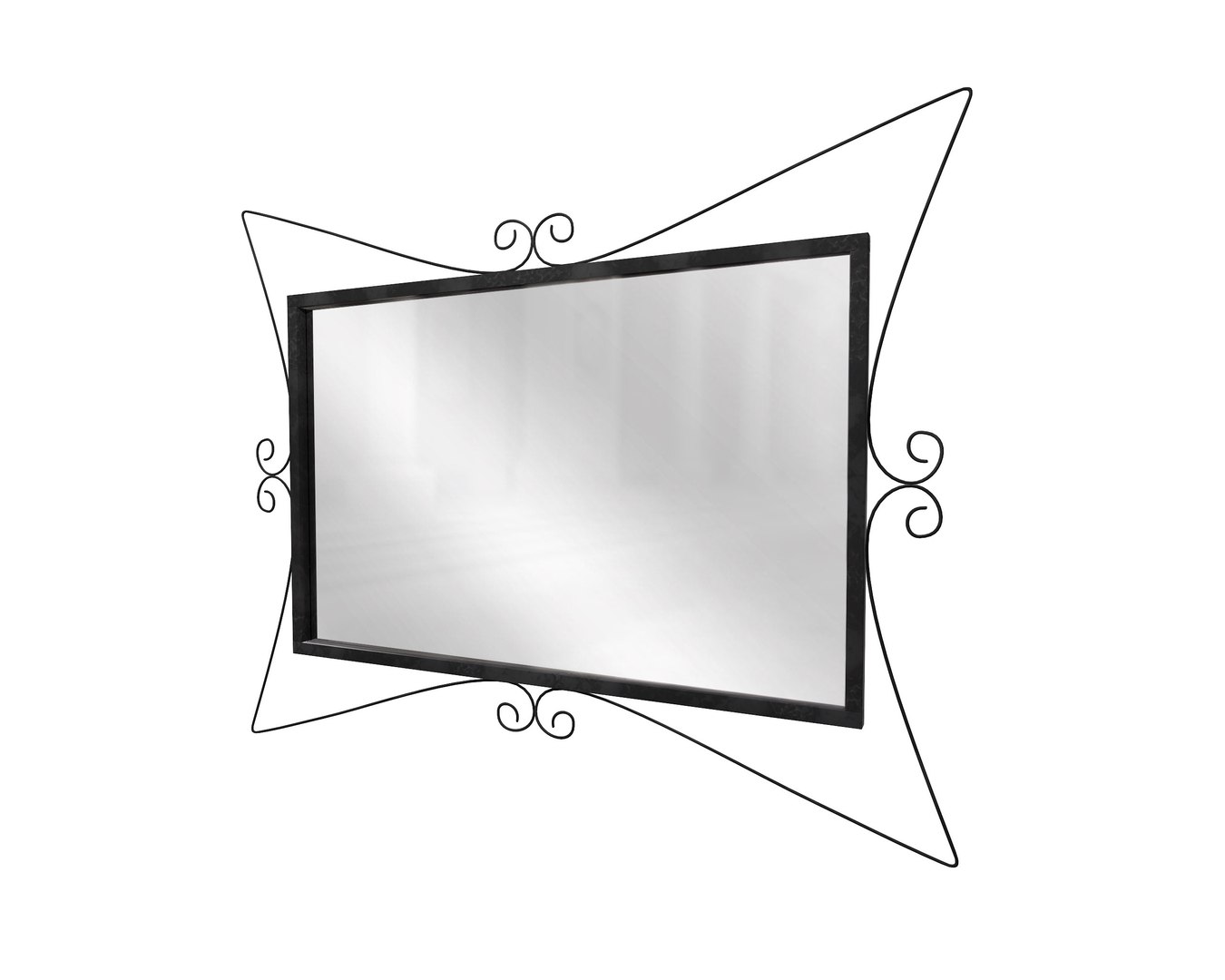 3D Large Wrought Iron Wall Mirror Model TurboSquid 1227416
