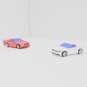 Low Poly sport cars 3D Model  Blender  FBX  OBJ