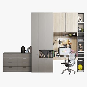 Workplace set 001 3D model