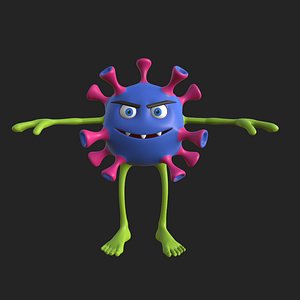3D Virus cartoon model