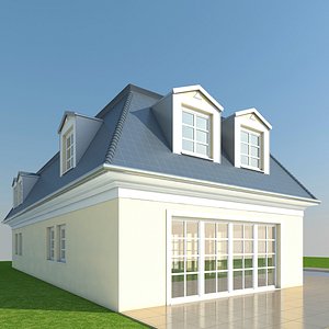 3d model villa french cottage