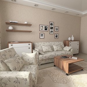 3d interior scene furniture