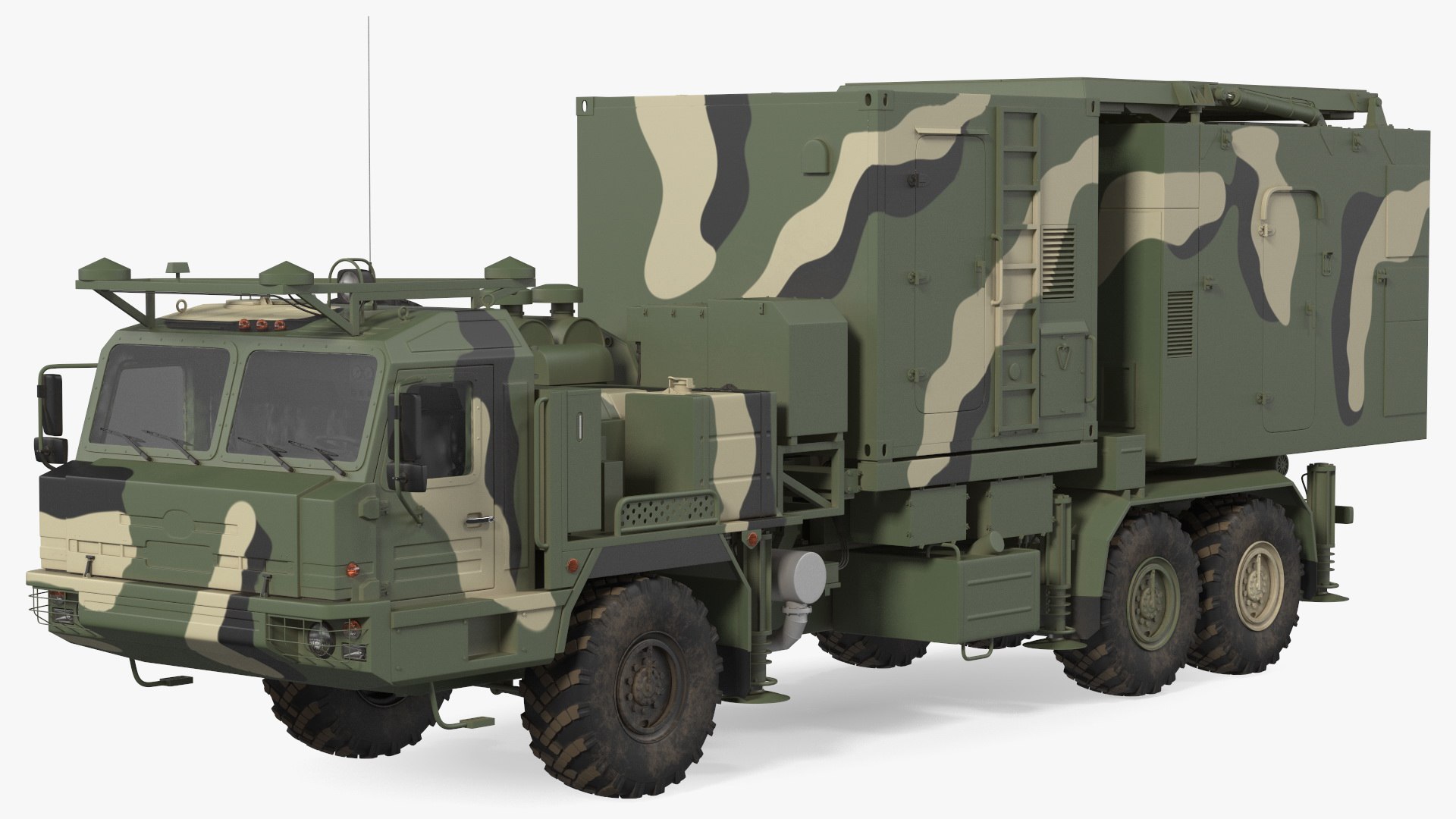 Multi Function Mobile Tracking Radar Vityaz 50R6 Camo 3D model preview