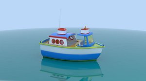 Cartoon boat mini ship