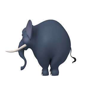 3D model elephant cartoon