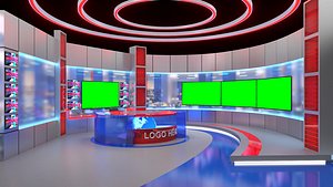 3D TV Studio news Set