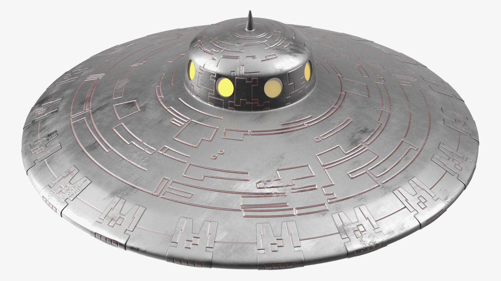 Fly Old UFO Ship 3D model preview