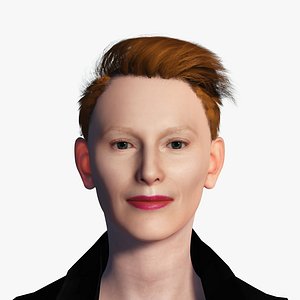 3D model Tilda Swinton 2 3D Rigged model ready for animation