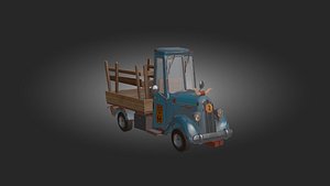 Cartoon Low Poly Pick Up Truck