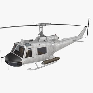 3D model Bell UH-1B Blank Livery Complex Animation