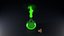 Glass Alchemy Potion Flask with Green Liquid Bubbles and Cork Stopper