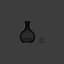 Glass Alchemy Potion Flask with Green Liquid Bubbles and Cork Stopper