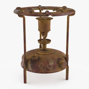 3D Vintage Outdoor Stove Bronze with Patina