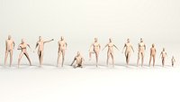 cartoon low poly people