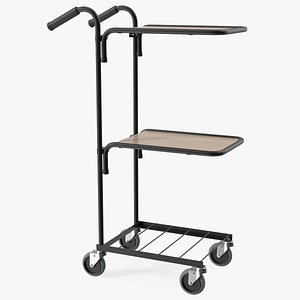 Mini Trolley With Two Shelves Black