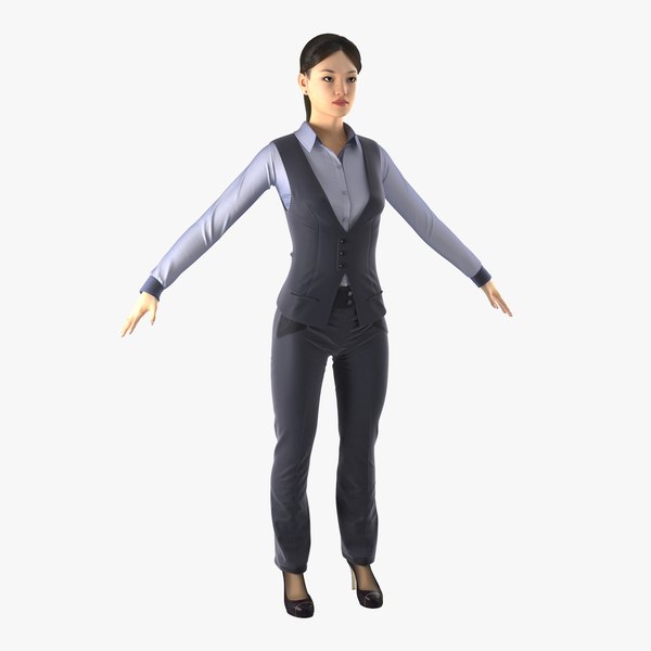 3d asian business woman modeled