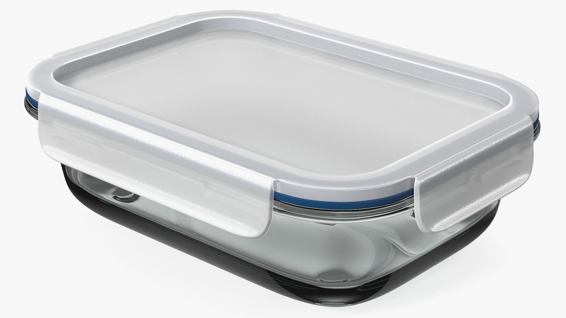 Rectangular Glass Clip Lock Food Container 1000ml 3D model preview