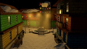 3D town square