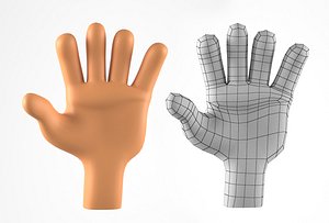 3D hand cartoon character model