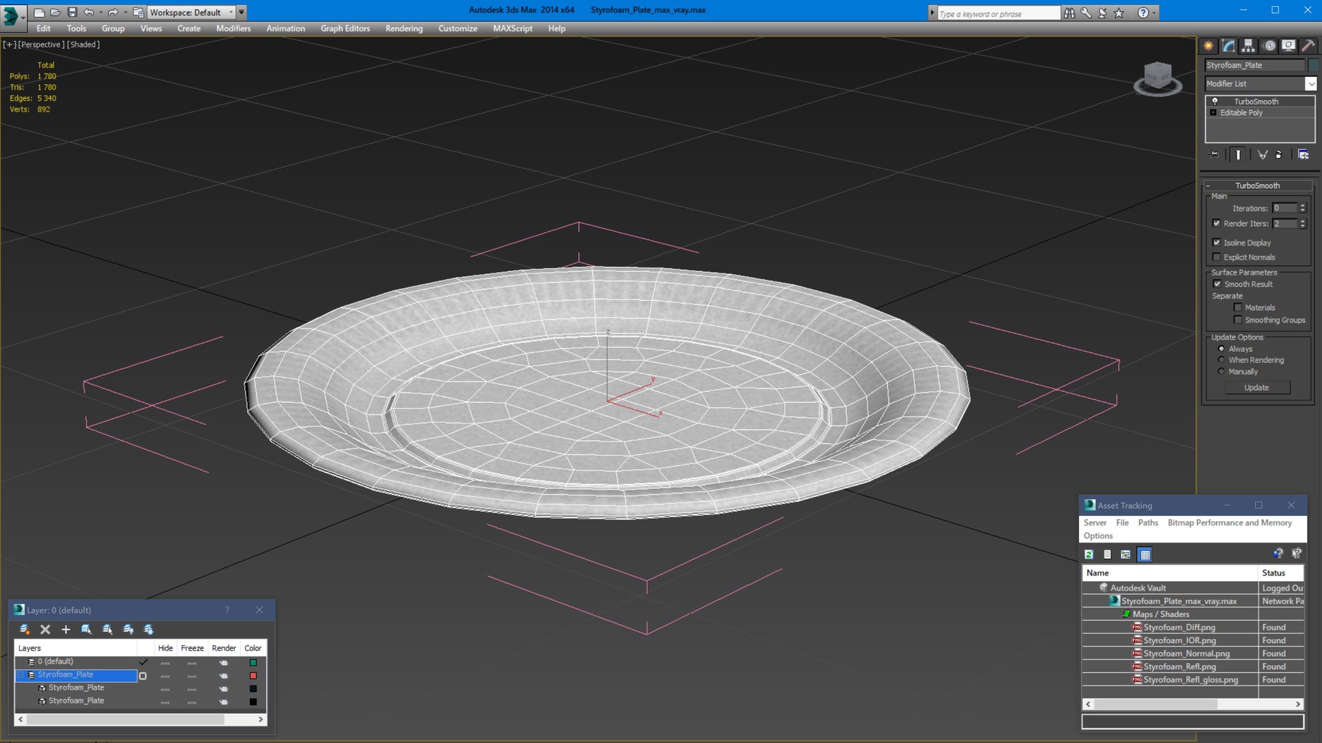 3D Styrofoam Plate model - TurboSquid 2051611