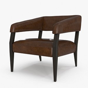 3D Club Lounge Chair Leather
