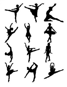 Ballet figure silhouettes