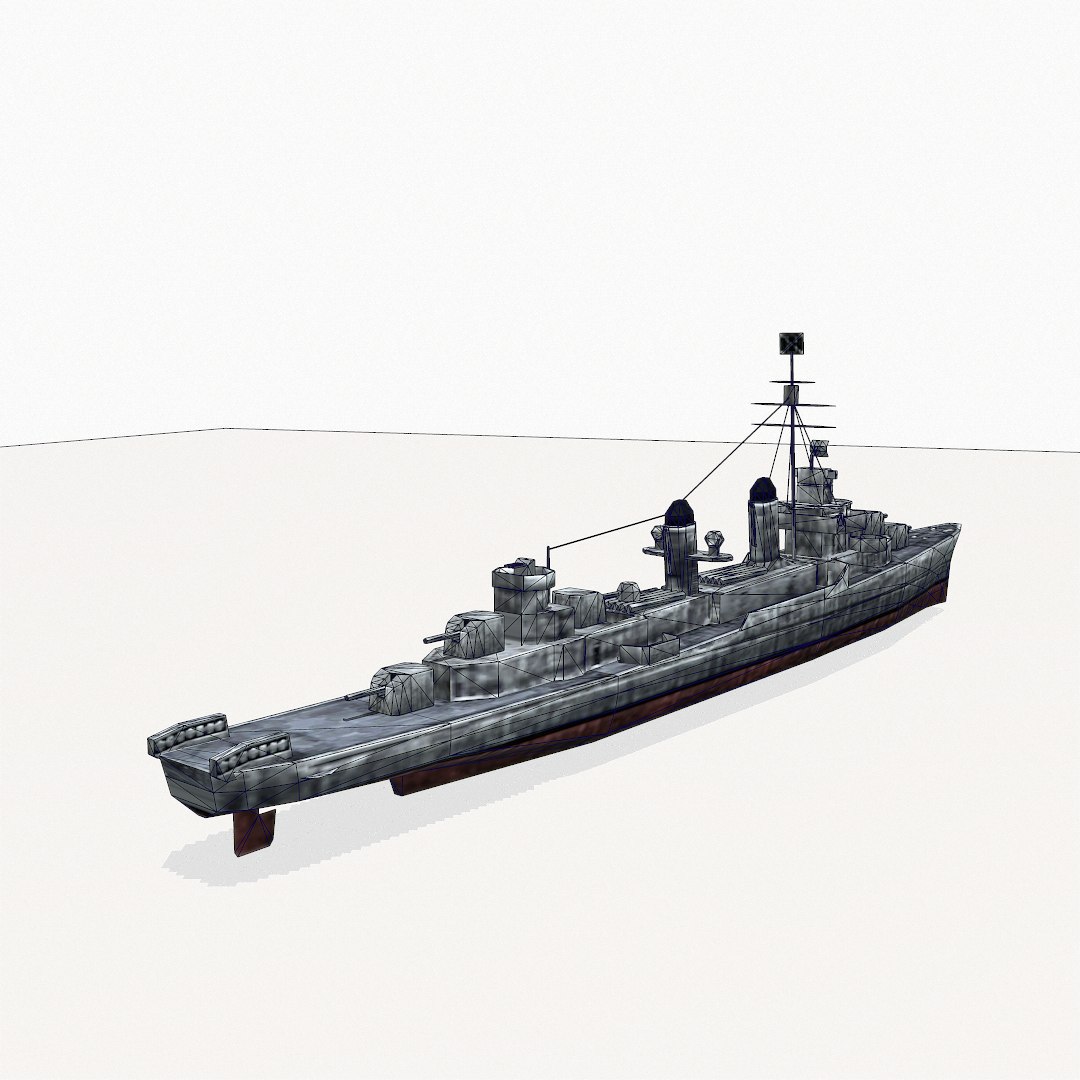 3d Model Fletcher Class Destroyers