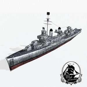 3d model fletcher class destroyers